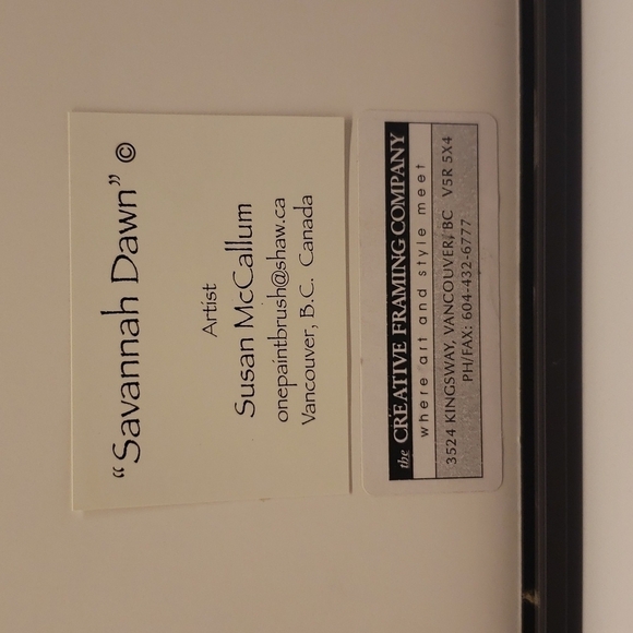 FRAMED Artwork 'Savannah Dawn' Susan McCallum 14.25" x 11.25" Portrait 6.7 - Picture 4 of 5